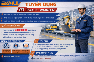 BAXU tuyển dụng 03 Sales Engineer – Cơ hội phát triển trong lĩnh vực tự động hóa đóng gói & logistics thông minh