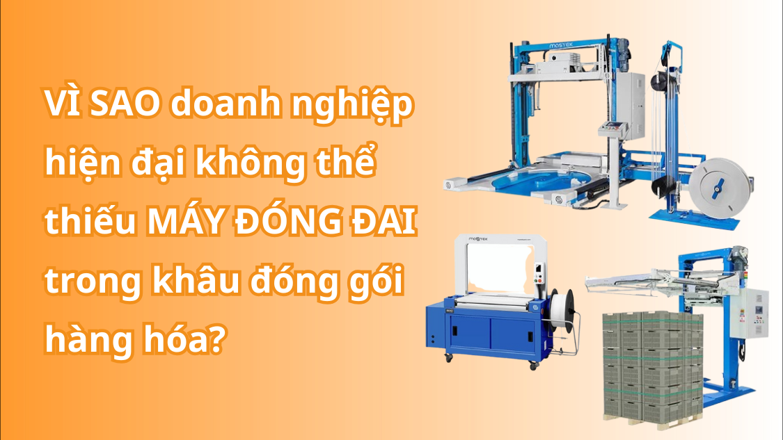 Vì sao doanh nghiệp hiện đại không thể thiếu máy đóng đai trong khâu đóng gói hàng hóa?